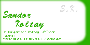 sandor koltay business card